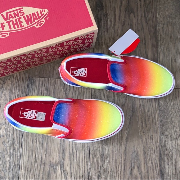 Vans rainbow glitter slip on shoes sneakers - Picture 2 of 8
